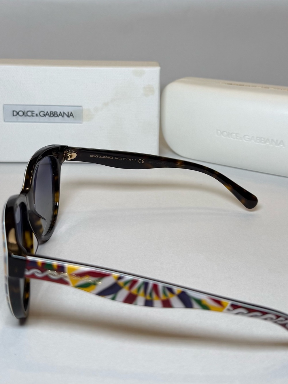 Dolce & Gabbana Multicolor Geometric Cat-Eye Sunglasses - Black Lenses - Picture 7 of 11